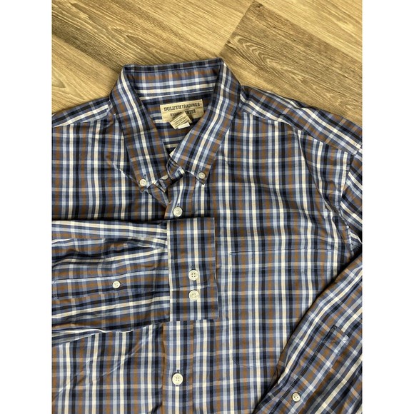 Duluth Trading Button Down Shirt Men’s XL Blue Plaid - Picture 2 of 7